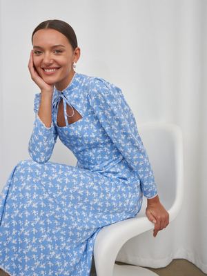 Платье миди вискоза с кружевом